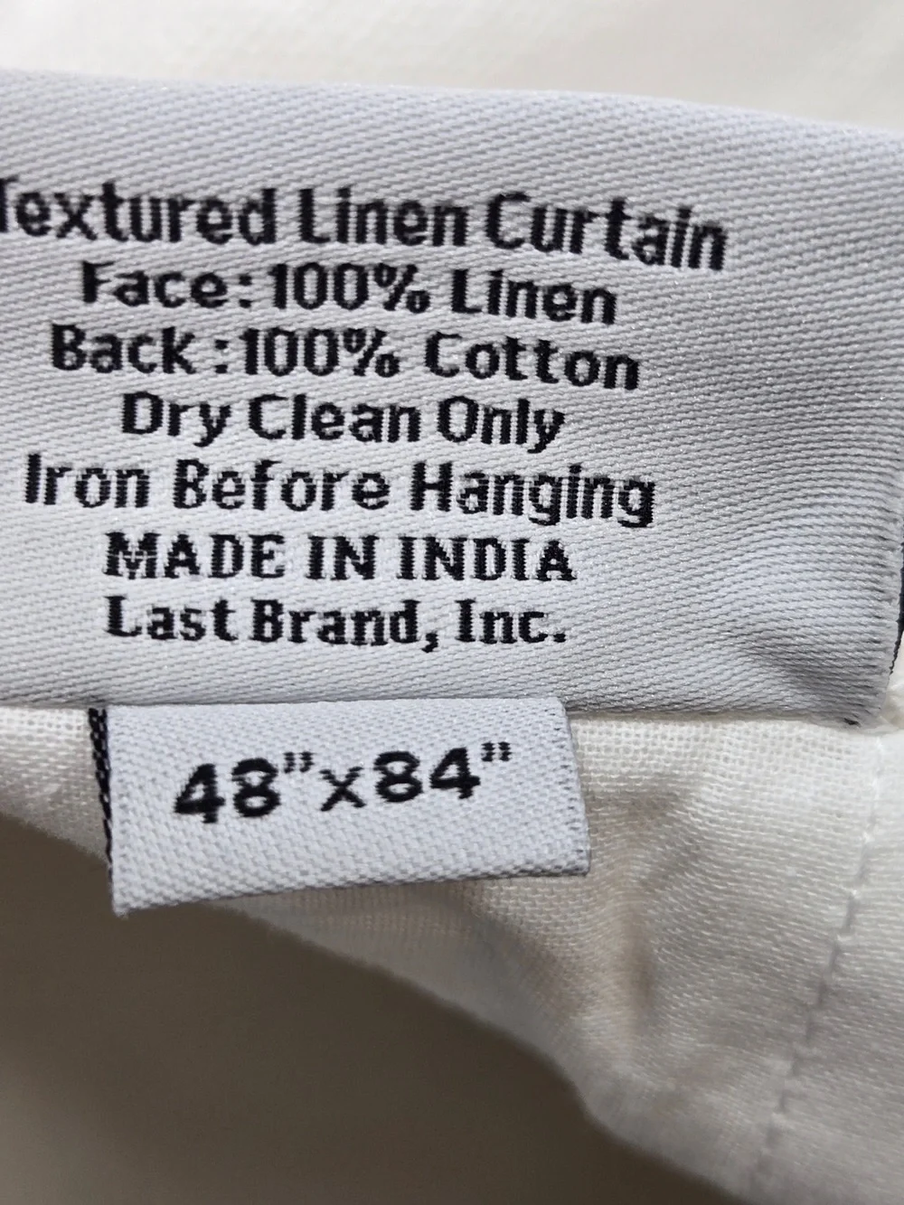 QUINCE Set Of 2 48x84 Heavyweight European Linen Curtains White 0089